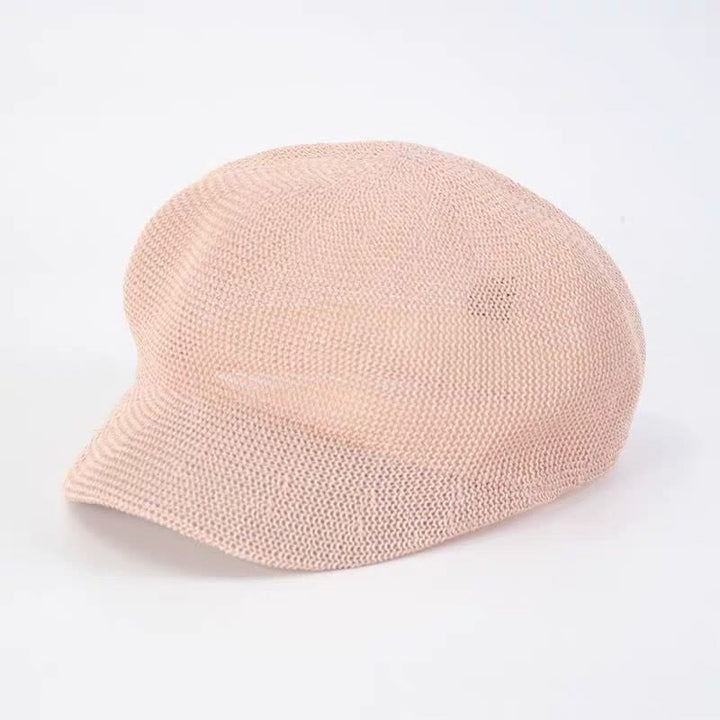 Women's Soild Color Woven Beach Straw Beret Hat