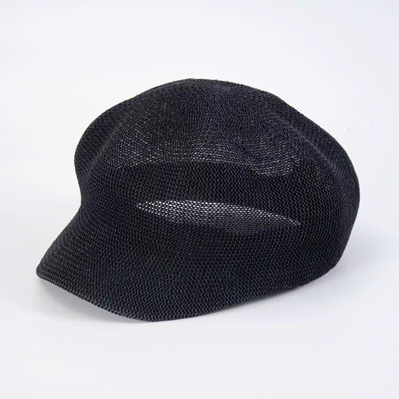 Women's Soild Color Woven Beach Straw Beret Hat