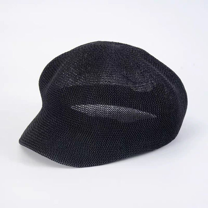 Women's Soild Color Woven Beach Straw Beret Hat