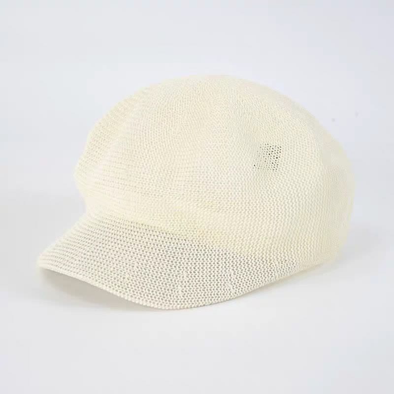 Women's Soild Color Woven Beach Straw Beret Hat