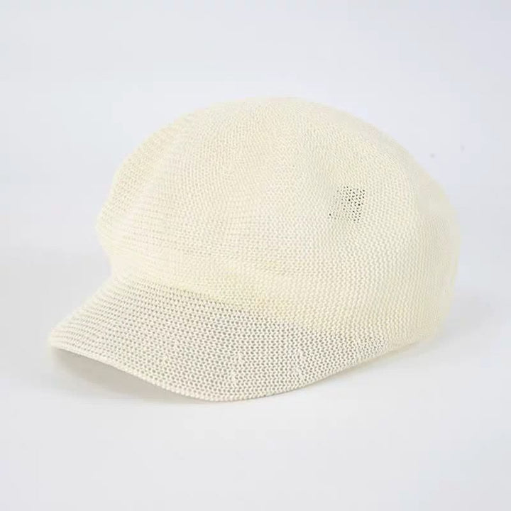 Women's Soild Color Woven Beach Straw Beret Hat