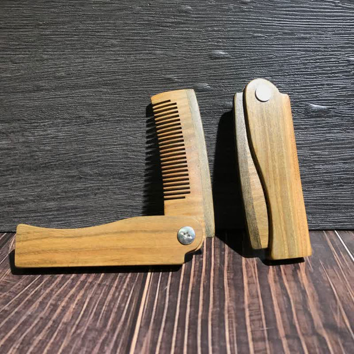 Personalized Carved Name Folding Wood Beard Hair Comb - Style #3 - image 10