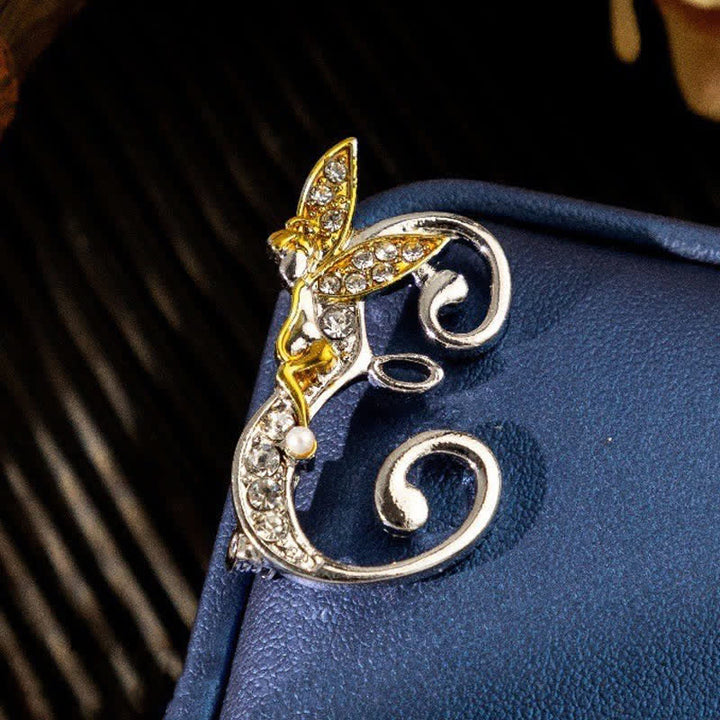 Racing Butterfly Crystal Initial Letter 26 Alphabet Brooch