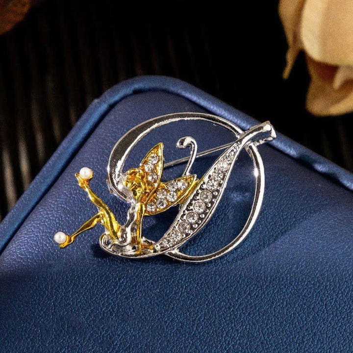 Racing Butterfly Crystal Initial Letter 26 Alphabet Brooch