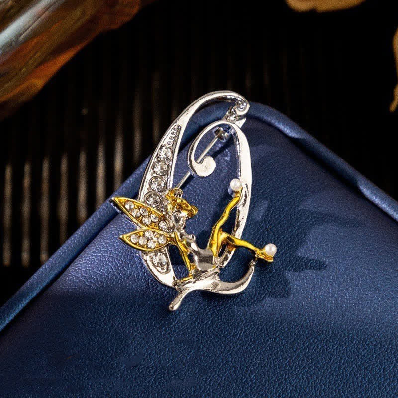 Racing Butterfly Crystal Initial Letter 26 Alphabet Brooch