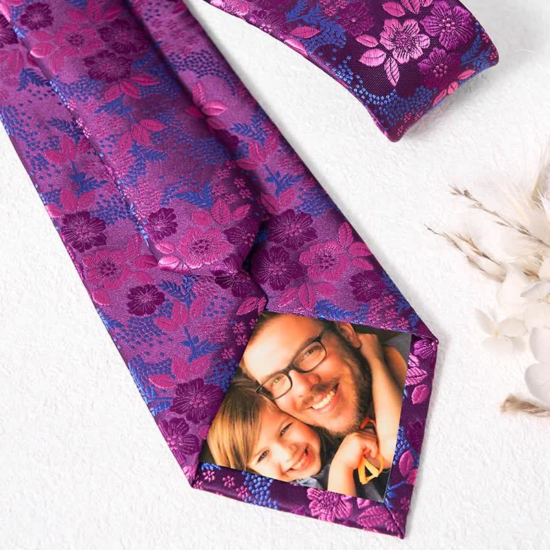 2Pcs Men's Plum Blossoms Floral Necktie Set - image 2