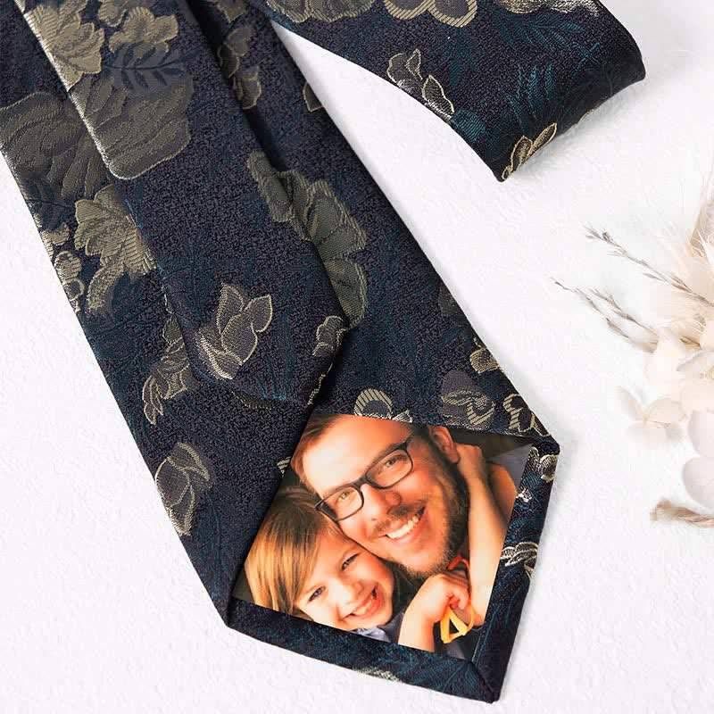 Men's Pine Forest Green Floral Necktie Pocket Square - image 4