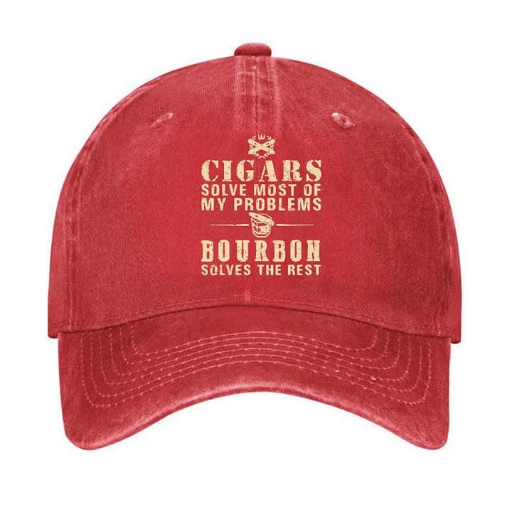Bourbon Solve The Rest Problems Adjustable Baseball Cap