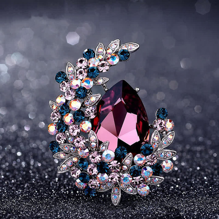 Women's Shiny Crystal Half Moon Shape Brooch