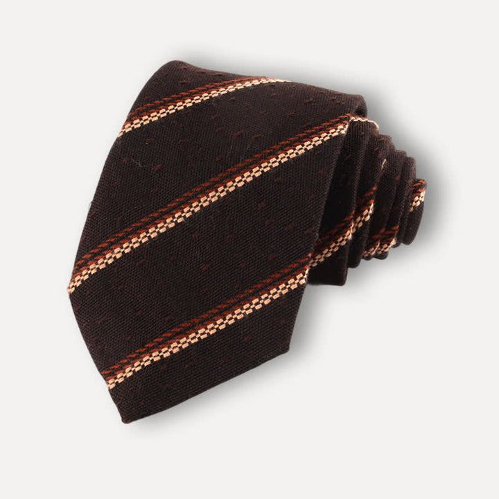 Men's British Soft Wool-like Striped Necktie