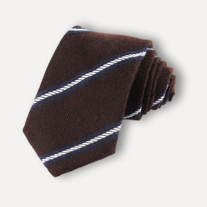 Men's British Soft Wool-like Striped Necktie