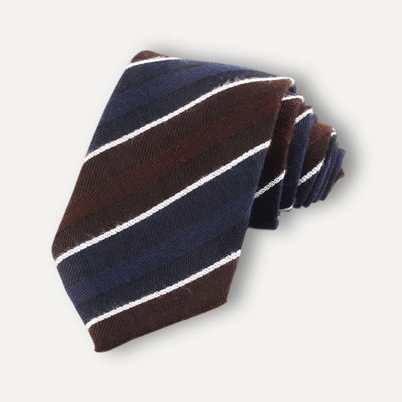 Men's British Soft Wool-like Striped Necktie