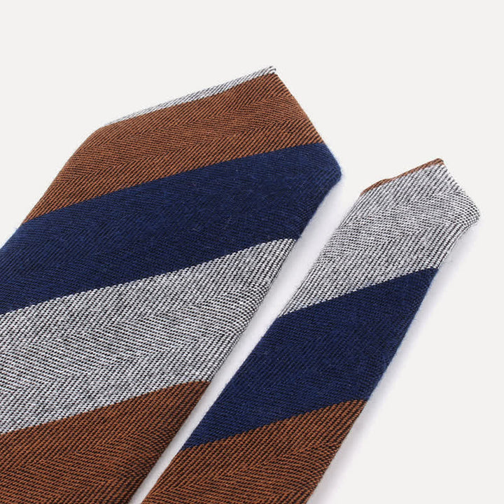 Men's British Soft Wool-like Striped Necktie