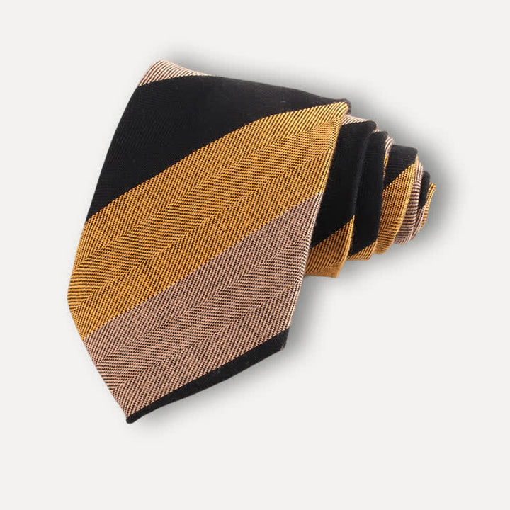 Men's British Soft Wool-like Striped Necktie