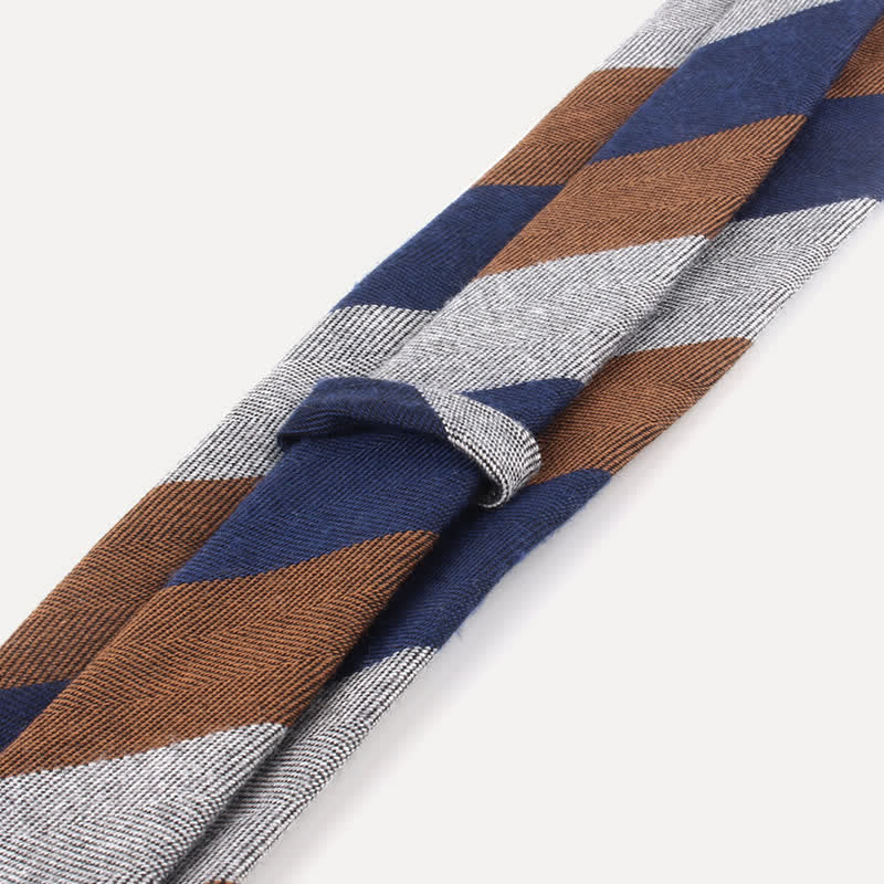 Men's British Soft Wool-like Striped Necktie