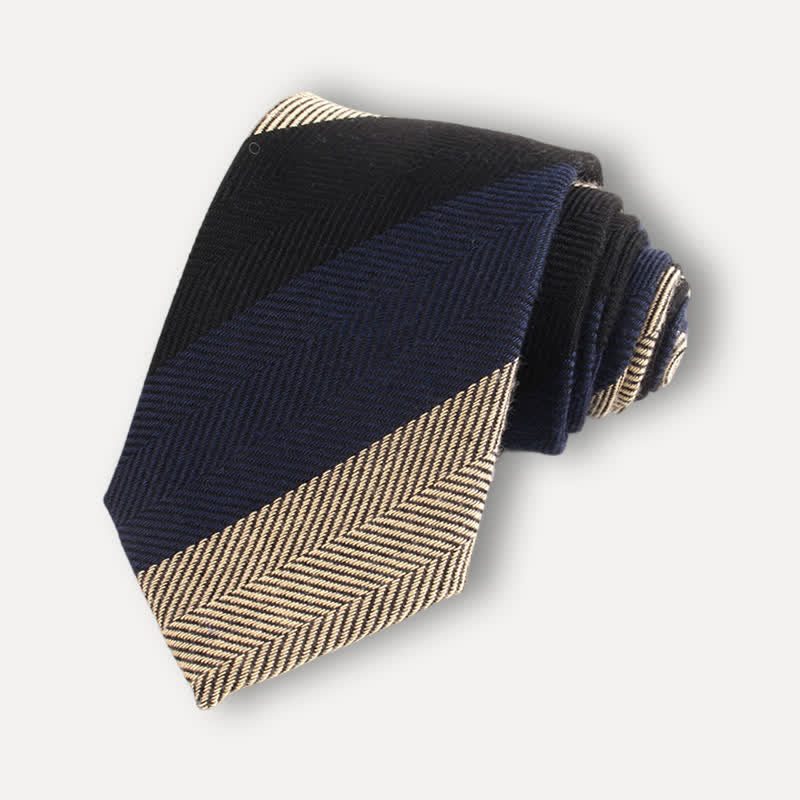 Men's British Soft Wool-like Striped Necktie