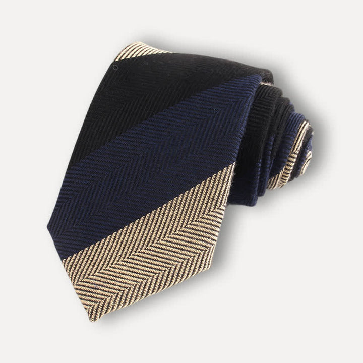 Men's British Soft Wool-like Striped Necktie
