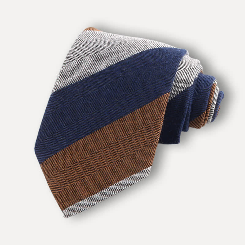 Men's British Soft Wool-like Striped Necktie