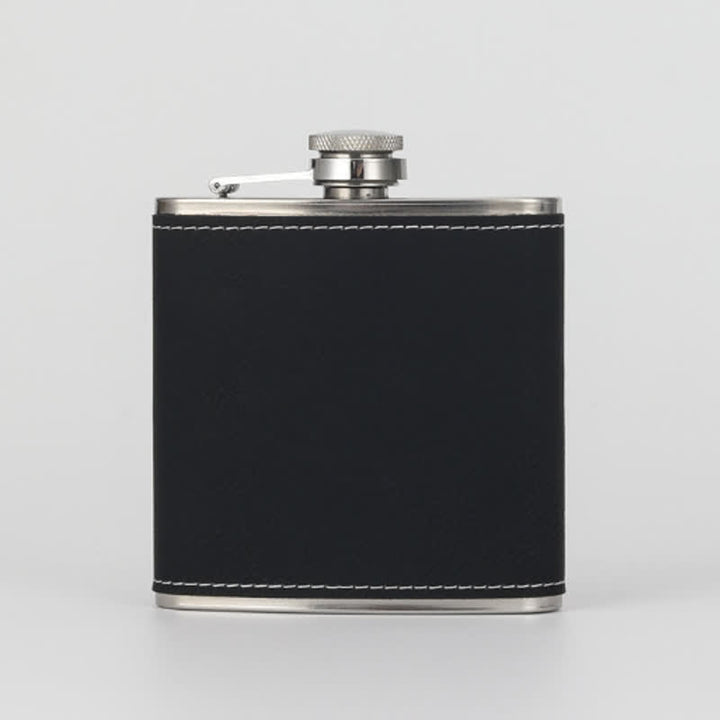 6 oz Personalised Engraved Leather Custom Portable Flask