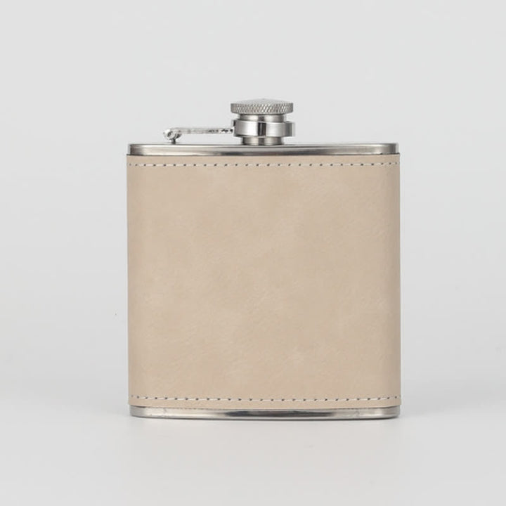 6 oz Personalised Engraved Leather Custom Portable Flask