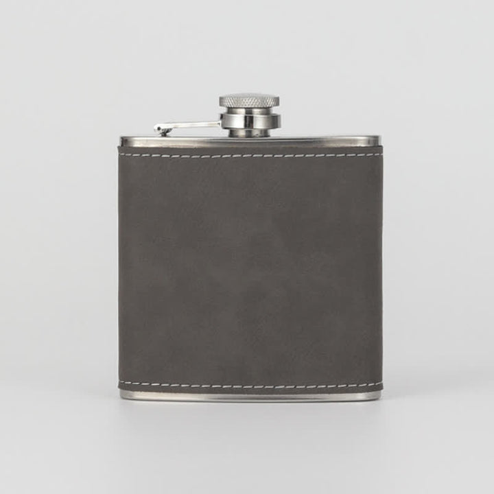 6 oz Personalised Engraved Leather Custom Portable Flask