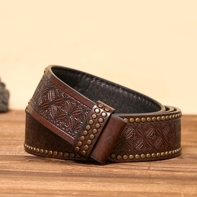 Custom Name & Initials Silver DIY Buckle Leather Belt