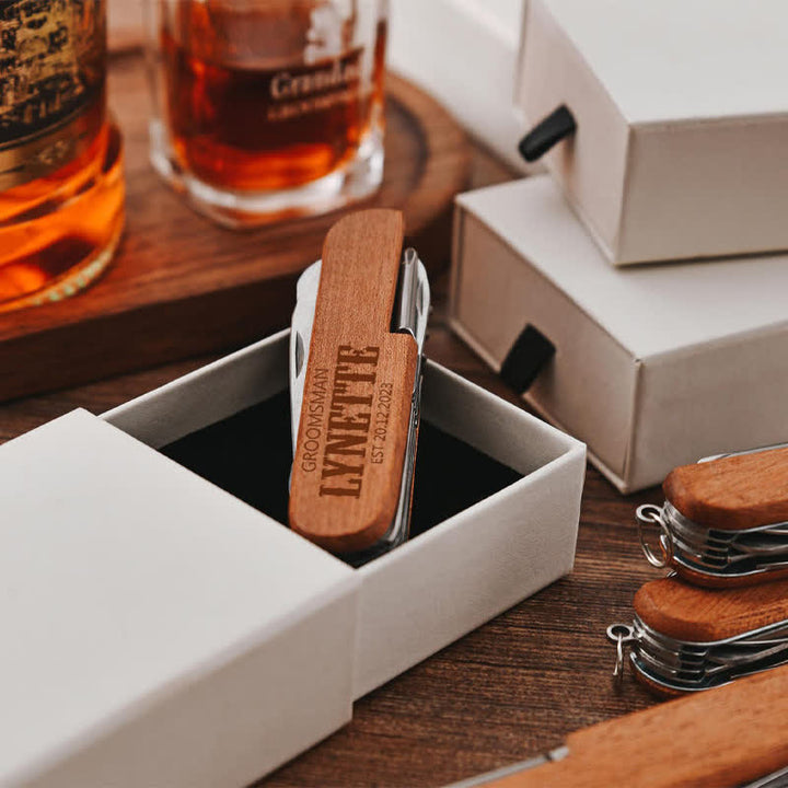 Custom Carving 11 In 1 Multi-Tool Knife Wood Bottle Opener