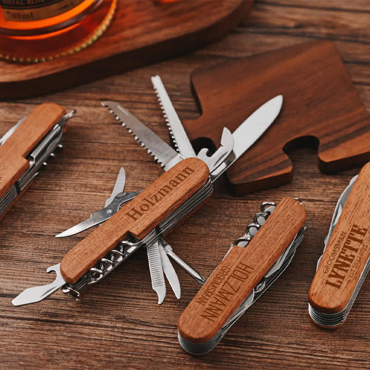 Custom Carving 11 In 1 Multi-Tool Knife Wood Bottle Opener