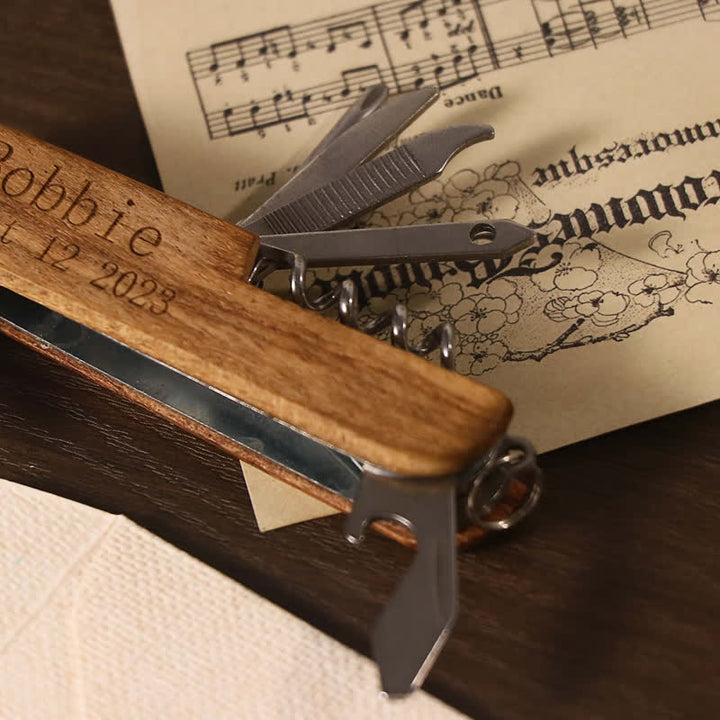 Custom Carving 11 In 1 Multi-Tool Knife Wood Bottle Opener