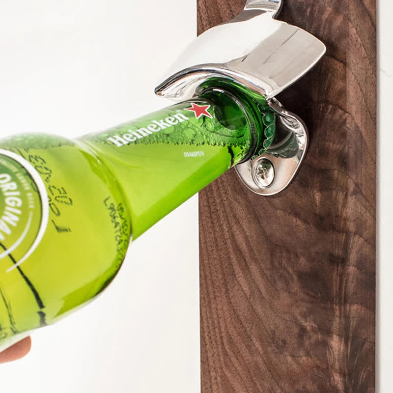 Creative Custom Carving Wood Mounted Wall Bottle Opener