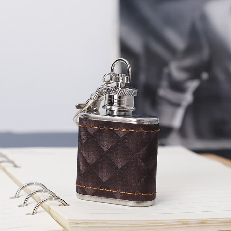 5Pcs Brown Leather Small Jug Bottle Opener Cup 8 Oz Flask Gift Set