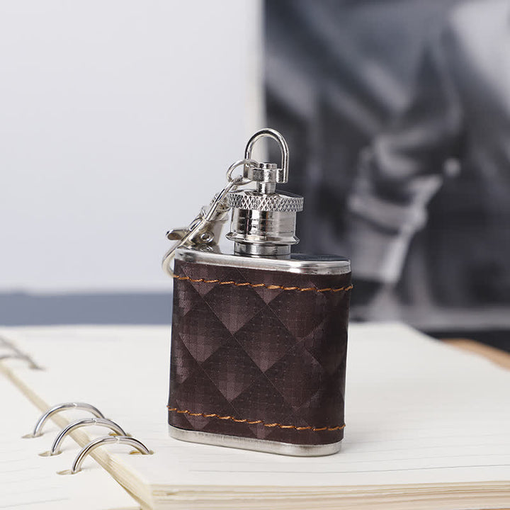 5Pcs Brown Leather Small Jug Bottle Opener Cup 8 Oz Flask Gift Set
