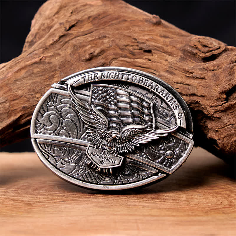 Men's DIY Eagle USA Flag Hidden Folding Knife Leather Belt - Eagle - Without Belt - Not Included Belt - image 1