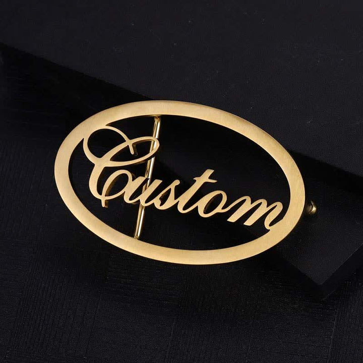 Oval Custom Name Cursive Letters DIY Buckle Leather Belt