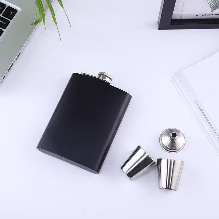 Custom 4Pcs Noble 8 oz Black Cup Flask Gift Set