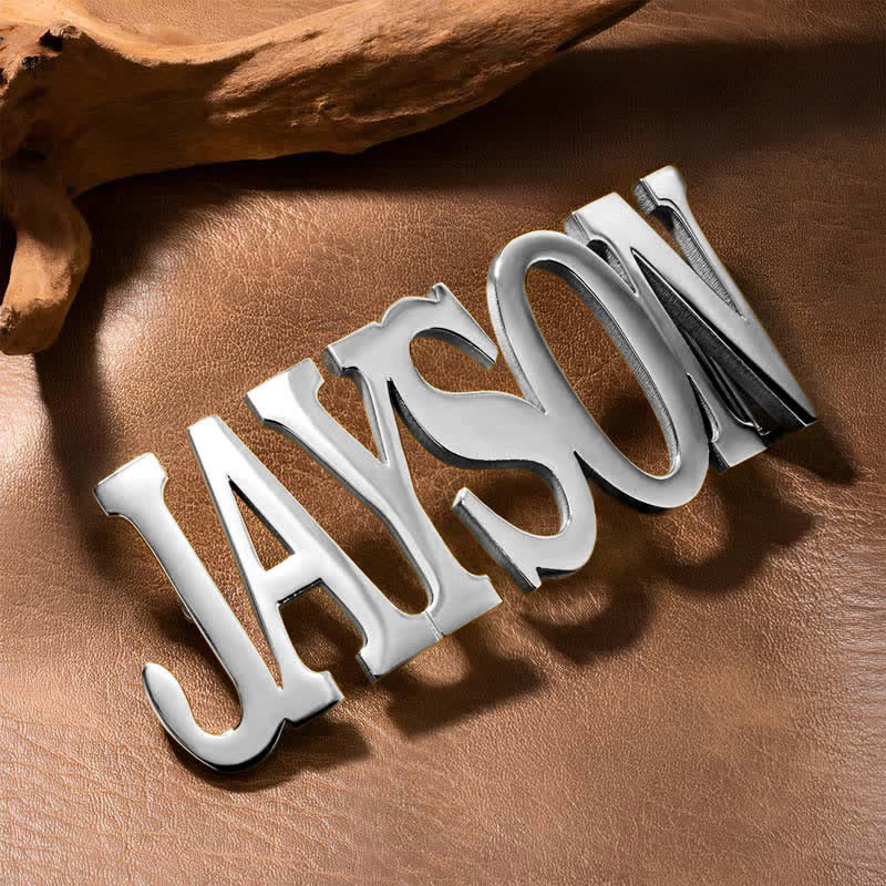 Sleek Letter-shape Custom Named DIY Buckle Leather Belt