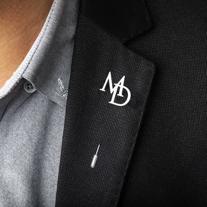 Custom Two Initial Letters Stainless Steel Brooch Lapel Pin
