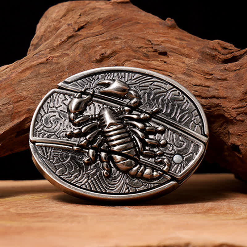 Men's DIY Scorpion Hidden Folding Knife Leather Belt - Scorpion - Without Belt - Not Included Belt - image 0