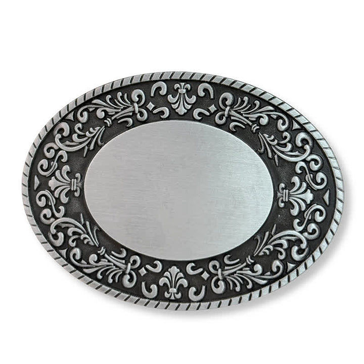 Round Custom Engraved Name Monogram DIY Buckle Leather Belt