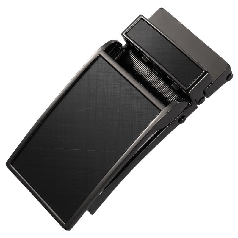 Black Square Shape Automatic Buckle Leather Belt - Black Buckle - Without Belt - Not Included Belt - image 0
