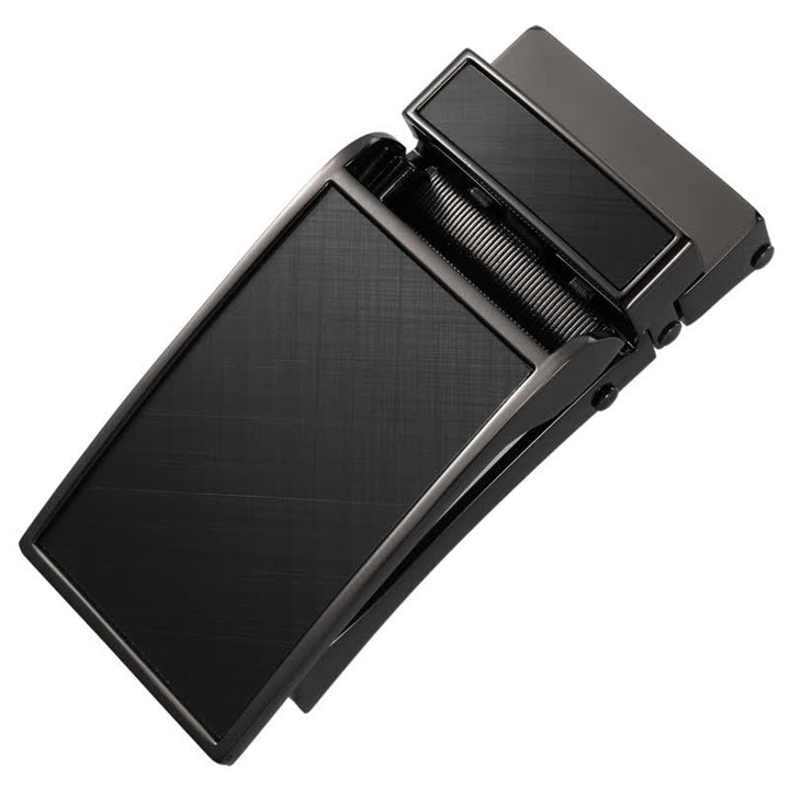 Black Square Shape Automatic Buckle Leather Belt - Black Buckle - Without Belt - Not Included Belt - image 0