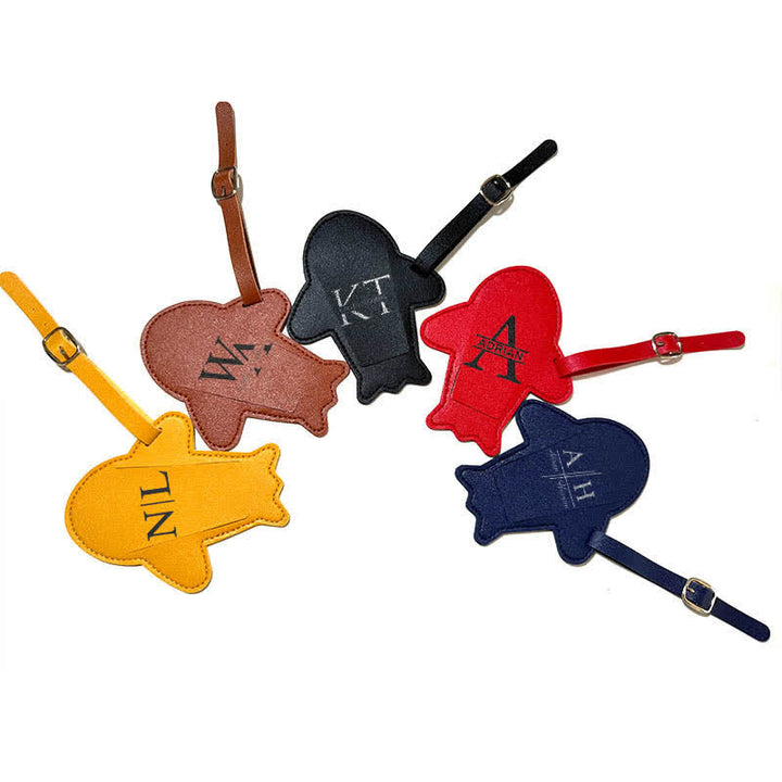 Airplane Shape One-Sided Custom Your Text Luggage Tag