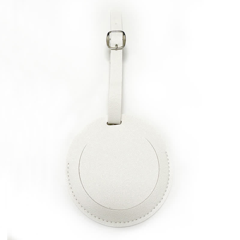 Round Shape One-Sided Custom Your Text Luggage Tag - White - image 10