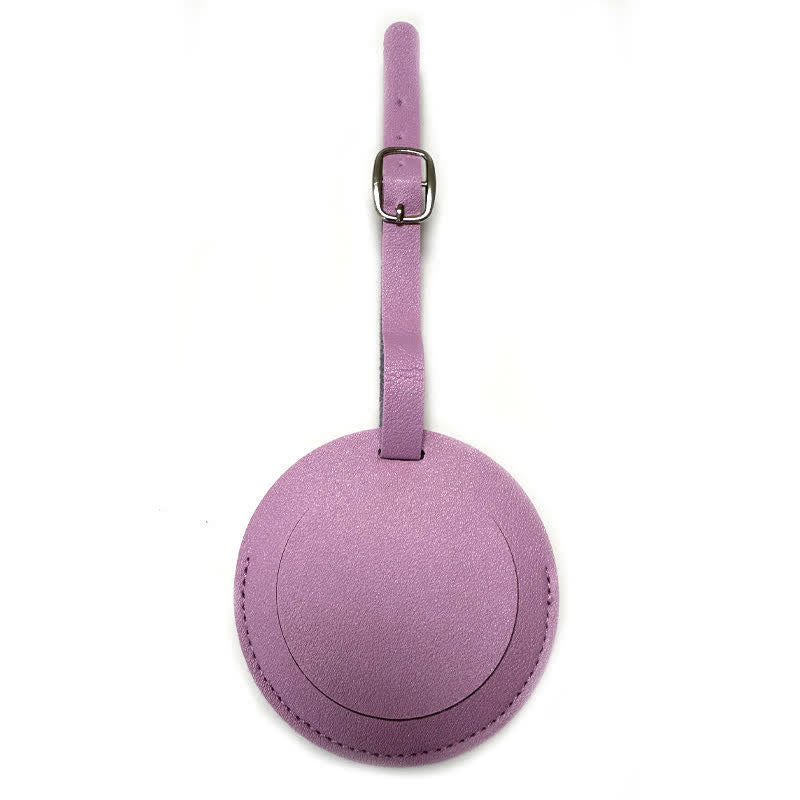 Round Shape One-Sided Custom Your Text Luggage Tag - Light Purple - image 13
