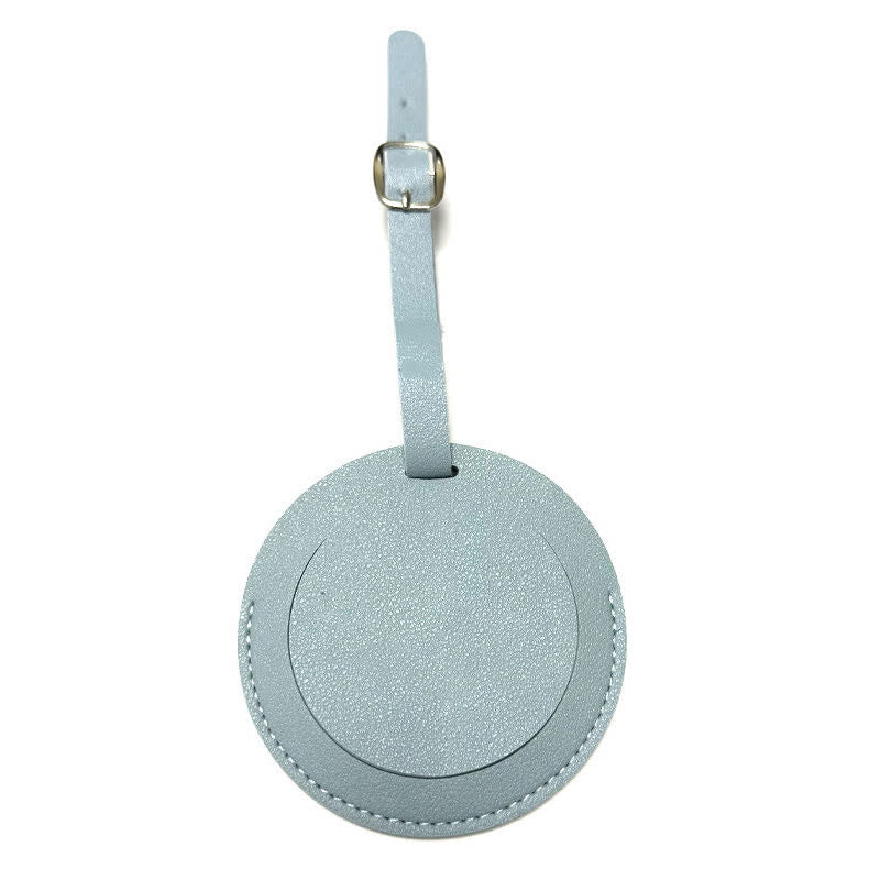 Round Shape One-Sided Custom Your Text Luggage Tag - Light Blue - image 12