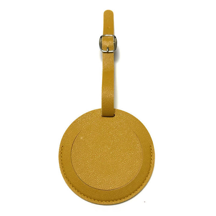 Round Shape One-Sided Custom Your Text Luggage Tag - Yellow - image 16