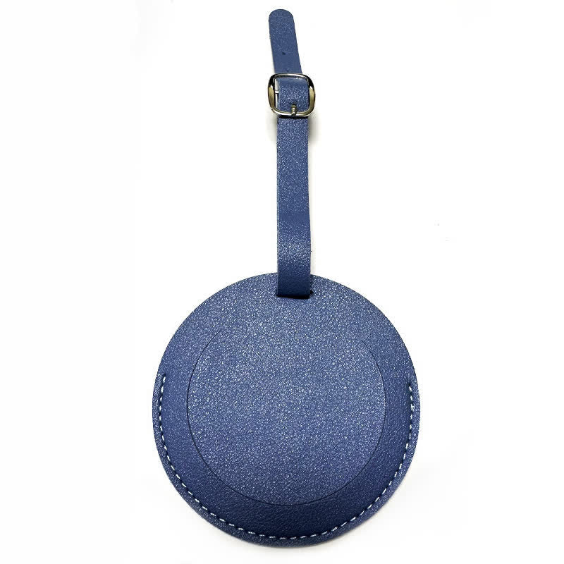 Round Shape One-Sided Custom Your Text Luggage Tag - Blue - image 11