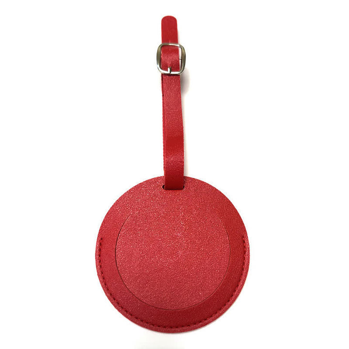 Round Shape One-Sided Custom Your Text Luggage Tag - Red - image 14