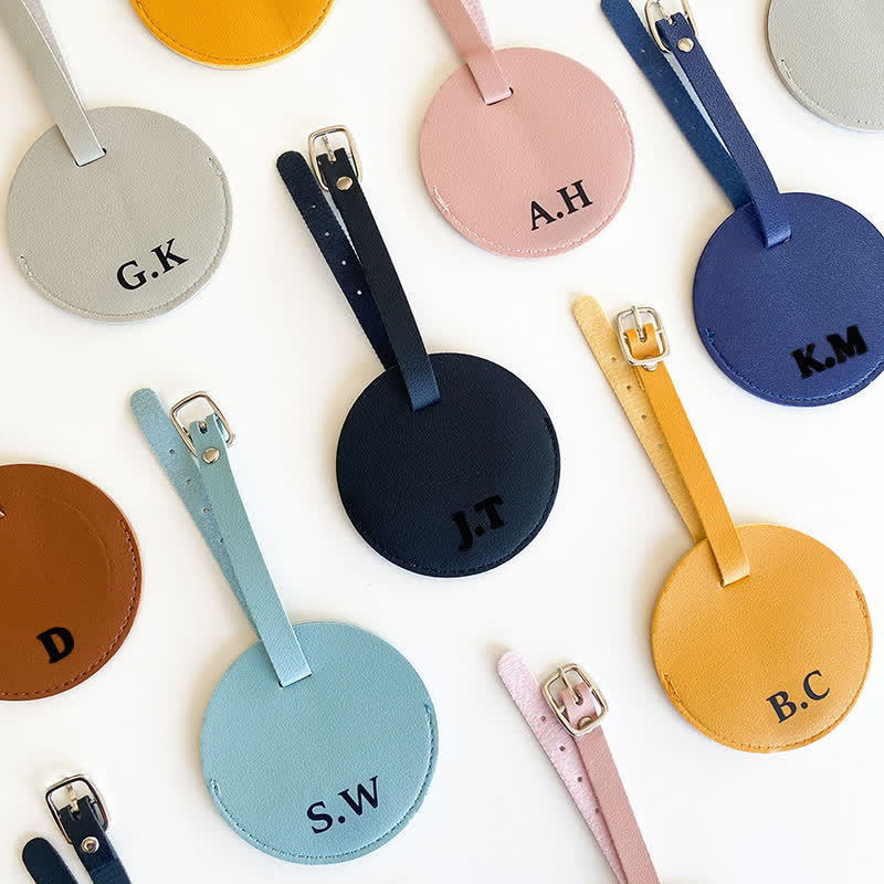 Round Shape One-Sided Custom Your Text Luggage Tag - image 1