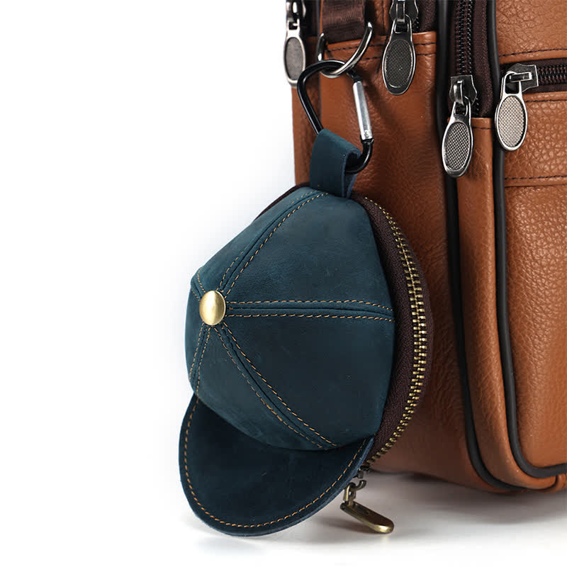 Baseball Hat Shape Creative Coin Leather Bag - image 5